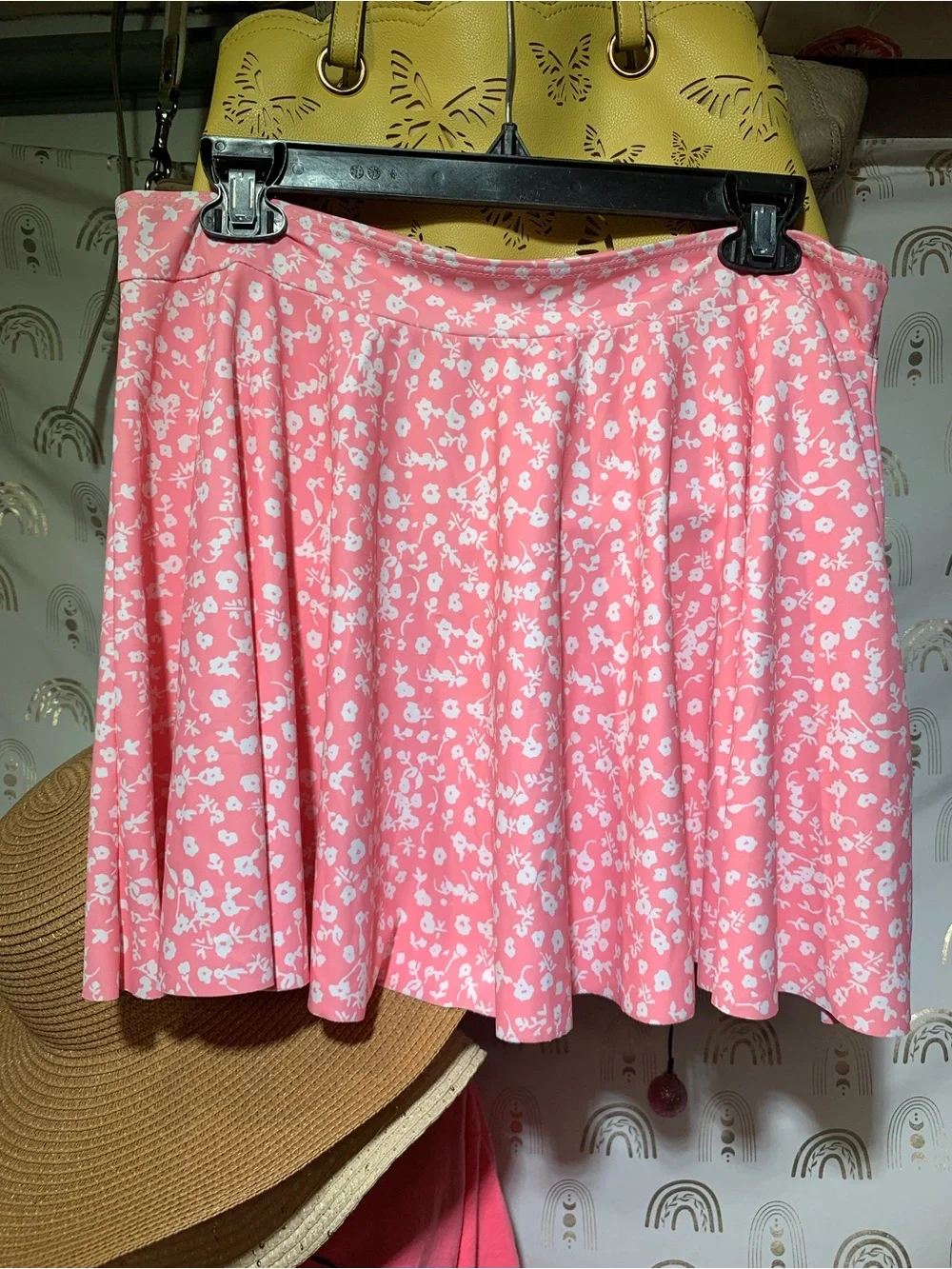 Pink Floral A-Line Skirt - Women